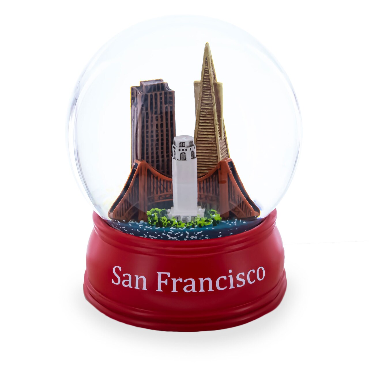 San Francisco Skyline with Iconic Landmarks Glass Water Snow Globe